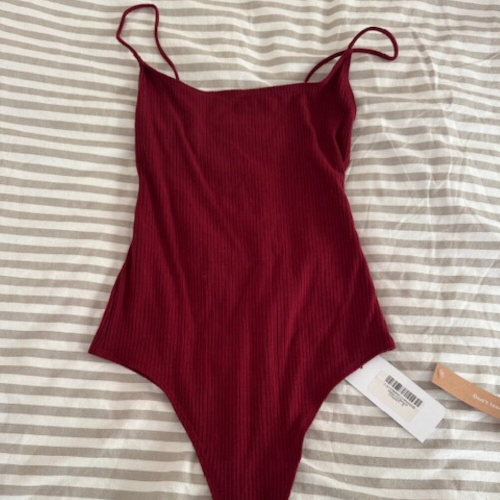 Reformation Heiress Knit Rib Bodysuit NWT